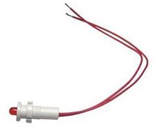 Светодиодная лампа СКЛ-17.1А-К-2-24, красная, выводы гибкие под пайку, 24В 50Гц/пост., диаметр посадочного отверстия 8мм, УХЛ2.1 | код A8021-78105565 | Каскад-Электро