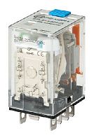 RP5.32.9.024.05 Миниатюрное силовое реле 2 перекидных контакта 10А (= 24В DC) блокируемая кнопка проверки + светодиод | код RP532902405| РЕЛЕОН