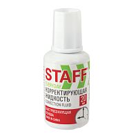 Корректирующая жидкость STAFF Everyday быстросохнущая, 20 мл, с кисточкой, 228625 | код 228625 | STAFF
