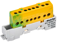 TEKFOR Шина PE земля изолированная на универсальном держателе 6х9-8-ЖЗ IEK | код TF-NN10-08-KL-K52 | IEK