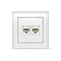 Розетка компьютерная 2-м Бриллиант бел. UNIVersal 1079