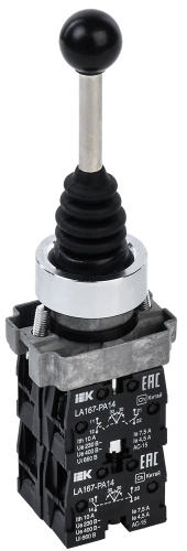 Джойстик LA167-PA14 на 4 положения 4з с фиксацией черный | код BBJ20-PA14-6-21-4-K02 | IEK Джойстик LA167-PA14 на 4 положения 4з с фиксацией черный | код BBJ20-PA14-6-21-4-K02 | IEK