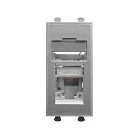 Компьютерная розетка RJ-45 модульная, кат. 6 экранированная, Avanti,Закаленная сталь, 1 модуль | код 4404391 | DKC