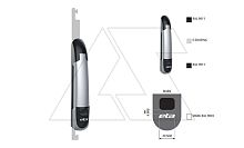 Ручка с рычагом для ENUX/EMOX/ECOMP из нержавеющей стали без логотипа, RAL9005 + e-coating silver | код ELWE009 | ETA