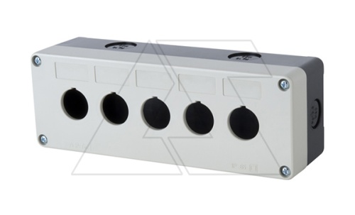 Корпус для поста кнопочного, пластик, серый/черный, 5 мест, 204.5?72.5?58.5mm, IP65 | код XK-A5/-Y | АРТ