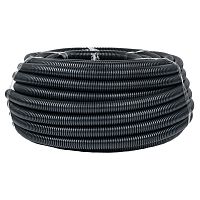 Труба гофр, негорючая безгалогеновая FRHF с протяжкой d32 мм (50 м) черная-Plast | код FRHF-32 | EKF