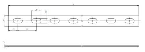 Полоса перфорированная ПП30 2000 мм К202 (2 мм) HDZ EKF | код pp302000-2-HDZ | EKF фото 3