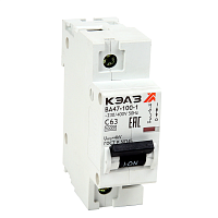 Автоматический выключатель ВА47-100-1C80-УХЛ3 (10кА) | код 318109 | КЭАЗ