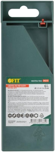 Набор сверл HSS по металлу титановое покрытие 6шт ( 2-3-4-5-6-8мм) FIT 34213 фото 4