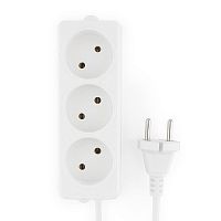Удлинитель Гарнизон EL-NL3-W-5, 3 розетки допустимый ток 10А, длина 5 метров. | код EL-NL3-W-5 | Гарнизон