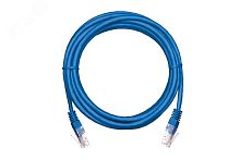 Шнур U/UTP 4 пары категория 5e 2хRJ45/8P8C T568B медный PVC синий 5м 10шт. | код EC-PC4UD55B-BC-PVC-050-BL-10 | NETLAN