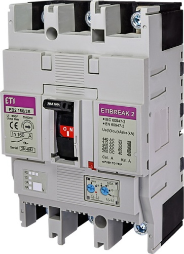 Автоматический выключатель EB2 160/3S 160А 3р (36кА) | код 004671061 | ETI Автоматический выключатель EB2 160/3S 160А 3р (36кА) | код 004671061 | ETI