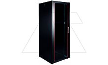 Щит телекоммуникационный 19., 26U, ВxШxГ 1299x600x800мм, DYNAmic Basic, напольный, перед. дверь стекло, задняя глухая металлич., черный | код LN-DB26U6080-BL-F | LANDE