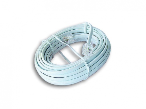 Кабель.телефонный аппарат-розетка TC6P4C-5M, 5 м белый | код TC6P4C-5M | Cablexpert