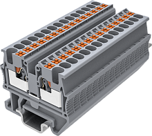 TPM1.5-2-GY Клемма мини TP 1-1 проходная, Push-in, сеч.1.5мм2, сер., шт | код TPM1.5-2-GY | SUPU