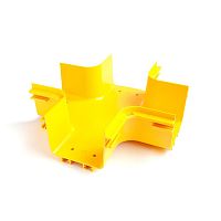 Х-соединитель оптического лотка 120 мм, желтый | код LAN-OT120-XT | LANMASTER