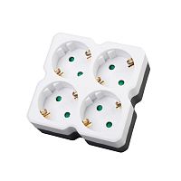 Разветвитель 4-м с заземл. 16А IP20 бел. | код 11-1073 | Rexant