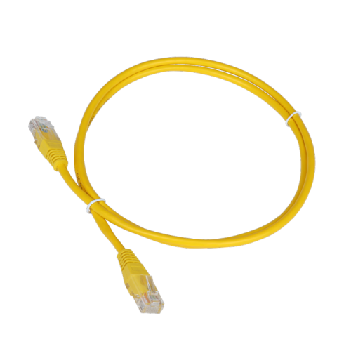 Патч-корд TWT UTP кат.5e, с заливными колпачками, 10.0 м, желтый | код TWT-45-45-10-YL | TWT