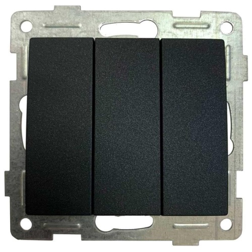 Выключатель 3-кл. СП Bravo 10А IP20 250В механизм графит | код С10В3-010 | GUSI