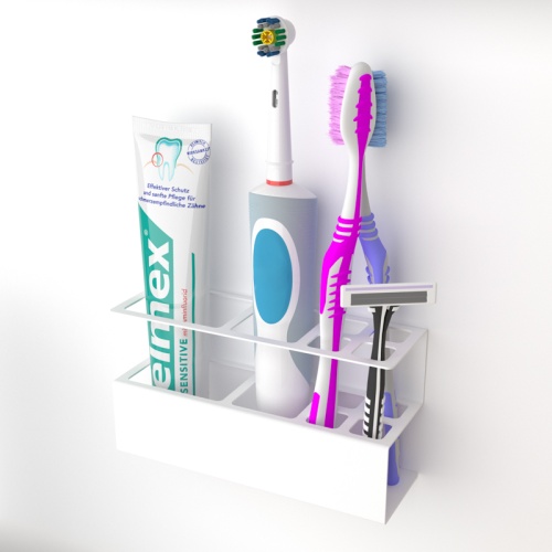 Держатель для хранения зубных щеток и аксессуаров для ванны, белый REXANT | код 38-0704 | REXANT