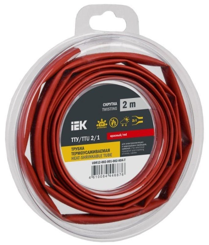 Трубка термоусадочная ТТУ нг-LS 2/1 красн. (уп.2м) | код UDR12-002-001-002-K04-T | IEK Трубка термоусадочная ТТУ нг-LS 2/1 красн. (уп.2м) | код UDR12-002-001-002-K04-T | IEK