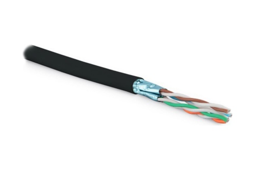 Кабель UFTP4-C6-SOLID-OUTDOOR-LSZH-BK-500 витая пара экран. FTP (F/UTP) кат. 6; 4 пары (23 AWG) ож (solid) для внешн. прокладки LSZH (500м) черн.