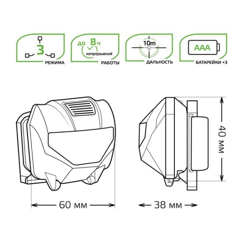 Фонарь светодиодный налобный 1 Вт 100 лм Черный IP42 на батарейках 3xAAА GFL Gauss | код GF306 | Gauss фото 7 Фонарь светодиодный налобный 1 Вт 100 лм Черный IP42 на батарейках 3xAAА GFL Gauss | код GF306 | Gauss фото 7