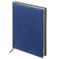 Ежедневник недатированный А5 (138х213 мм) BRAUBERG Iguana, под кожу рептилий, 160 л., золотой срез, темно-синий, 125091 | код 125091 | BRAUBERG