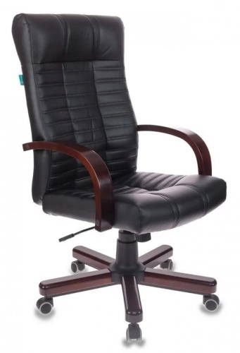Кресло руководителя Бюрократ KB-10WALNUT черный эко.кожа крестов. металл/дерево | код 1034886 | БЮРОКРАТ Кресло руководителя Бюрократ KB-10WALNUT черный эко.кожа крестов. металл/дерево | код 1034886 | БЮРОКРАТ