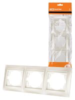 Рамка 3-х постовая горизонтальная перламутр Лама TDM | код SQ1815-0831 | TDM