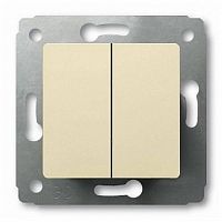Выключатель 2-клавишный CARIVA, скрытый монтаж, слоновая кость | код. 773758 | Legrand