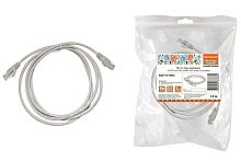 Патч-корд народный U/UTP Cat 5e 4PR 24AWG PVC, литой 1,5 м, серый | код SQ0115-0003 | TDM НАРОДНЫЙ
