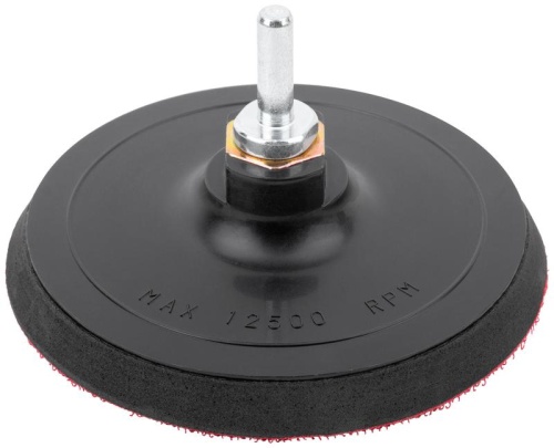 Диск шлифовальный с липучкой черный, гайка М14 + переходник для дрели, 125x10 мм | код 39627 | FIT фото 5