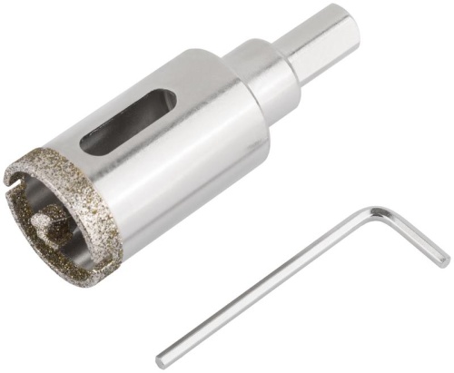 Коронка кольцевая по керамограниту камню и кафелю алмазная с центровочным сверлом 25х70мм FIT 16211 фото 2