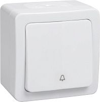 Выключатель 1-клавишный кнопочный ГЕРМЕС PLUS, открытый монтаж, белый | код. EVMP13-K01-10-54-EC | IEK