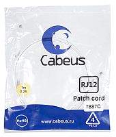 Cabeus PC-TEL-RJ12-5m Патч-корд телефонный 2х6р4с, белый, PVC, 5 м | код 7891c | Cabeus