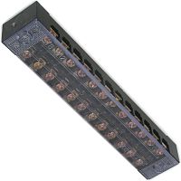 Клеммная колодка винтовая с крышкой RUICHI TB-1512, 24 контакта, М3, 15 А, 600 В, 14 AWG, 2 мм2, корпус пластик модифицированный | код 65275 | Ruichi