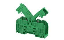 Клемма проходная болтовая 35 мм2, на высокие токи, на 2 подключения, с защитными крышками, зеленая SPT35XL-GREEN | код 4308450003 | Elmex