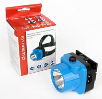 Фонарь налобный аккумуляторный LED 5374 (220В LED 1 режим; голуб.) Ultraflash 12427