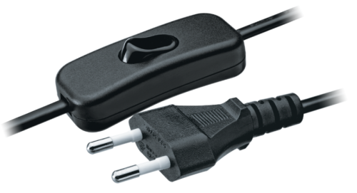 Шнур 94 668 NPS-FS-170-BL 2х0.75 с электр. вилкой и выкл. черн. 1.7м Navigator 94668