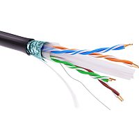 Кабель витая пара кат. 6 экранированный F/UTP, 4 пары, светостабилизированный ПЭ, цвет внешней оболочки черный, катушка 305 м | код RN6FUKPEBK | DKC