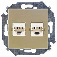Розетка телефонная 2xRJ11 15, шампань | код. 1591589-034 | Simon
