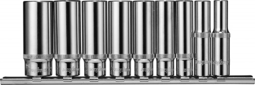 912709 Набор головок торцевых глубоких 1/2DR на держателе, внешний TORX®, E10-E24, 9 предметов | код 912709 | Ombra