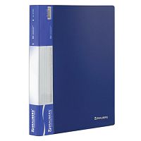 Папка 60 вкладышей BRAUBERG стандарт, синяя, 0,8 мм, 221605 | код 221605 | BRAUBERG