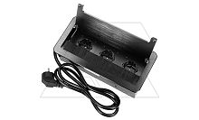 Блок розеточный встраиваемый 3x2P+E со шторками, щеточный ввод, кабель 1,5м, 3600вт, черный | код OR-AE-13127-B | ORNO