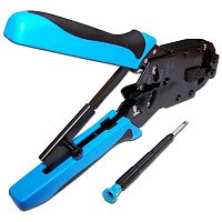 Обжимной инструмент 4P, 6P, 8P, с храповым механизмом | код LAN-CRI-2008R | LANMASTER