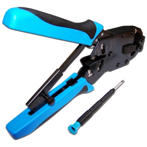 Обжимной инструмент 4P, 6P, 8P, с храповым механизмом | код LAN-CRI-2008R | LANMASTER