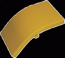 Крышка внешнего изгиба 45° оптического лотка 120 мм, желтая | код LAN-OT120-EC45C | LANMASTER