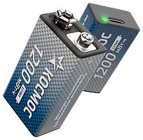 Аккумулятор крона Li-ion 9В 1200мАч (уп.2шт) КОСМОС KOCLi9V1200mAh2B