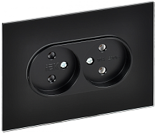 SKANDY Роз. 2-я без з/к/ш стекло 10А SK-R03Bl черн. IEK | код SK-R20-10-K02 | IEK